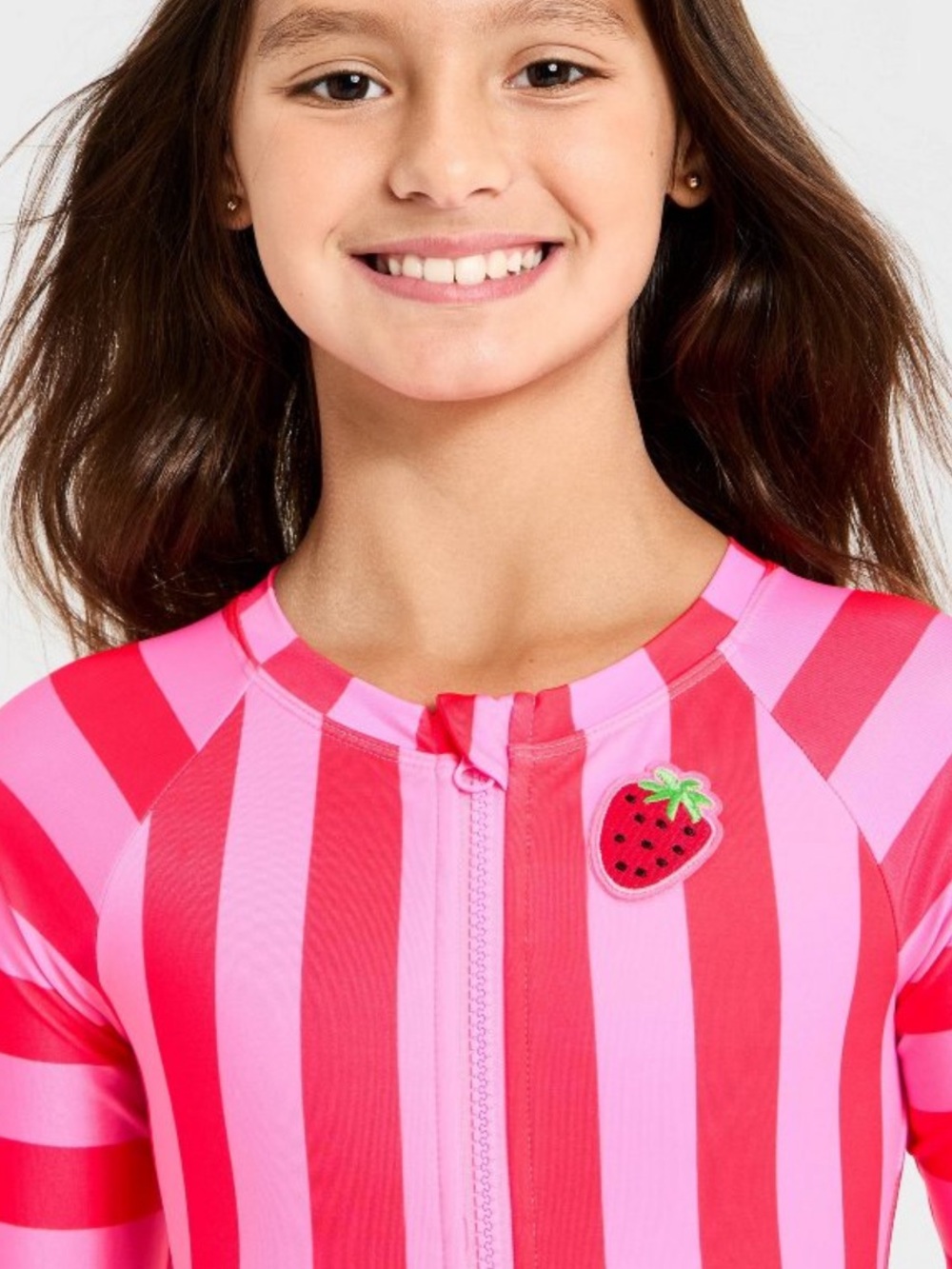 Cat & Jack Girls' Long Sleeve Beach Umbrella
Striped One Piece Swimsuit - Pink S - Picture 3 of 6